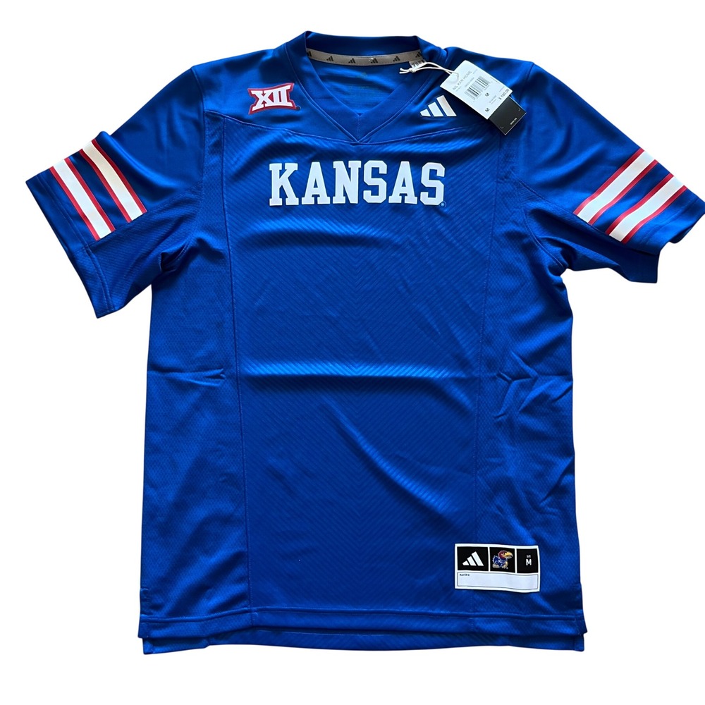 Adidas Kansas Jayhawks NIL Kan Home Football Jersey Royal Blue KC2137 Mens M